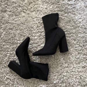 Block Heel Sock Boots